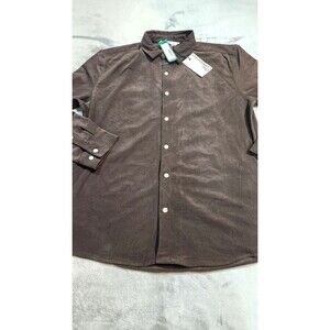 The Commons Men's Large Brown Stretch Corduroy Shirt NWT